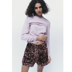 Zara SEQUIN DART SHORTS